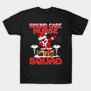 Christmas Wound Care Nurse Squad Reindeer Pajama Dabing Santa T-Shirt